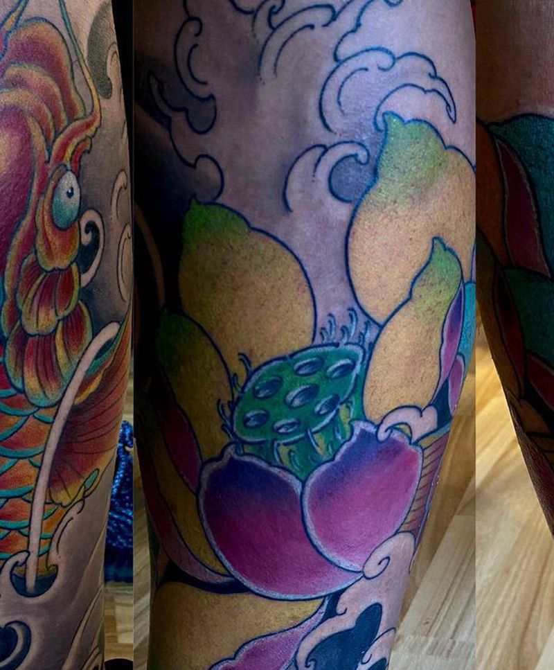 包小腿未完待续纹身图片_新传统纹身图案