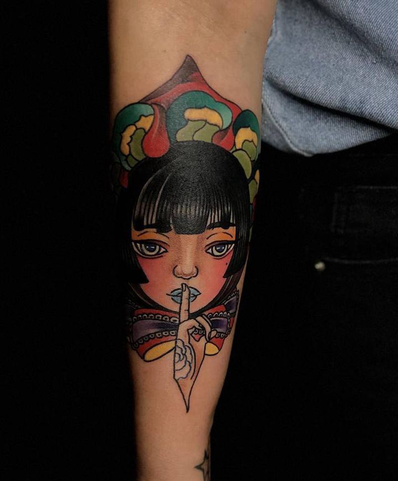 暗黑风格纹身图片_手臂New School纹身图案