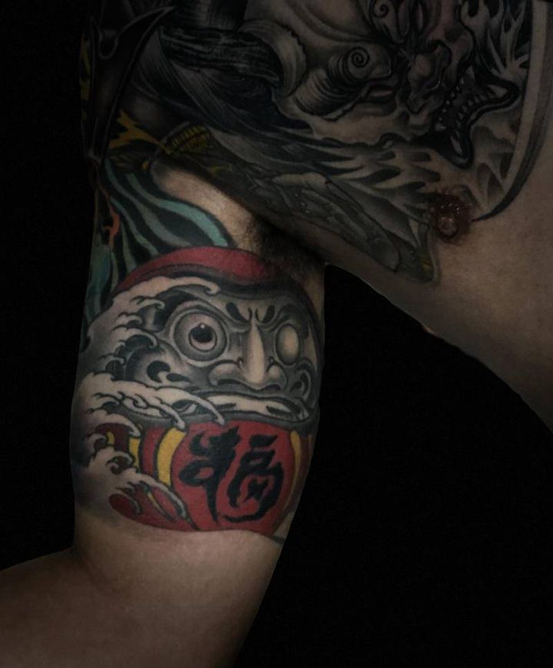 达摩纹身图片_手臂纹身图案