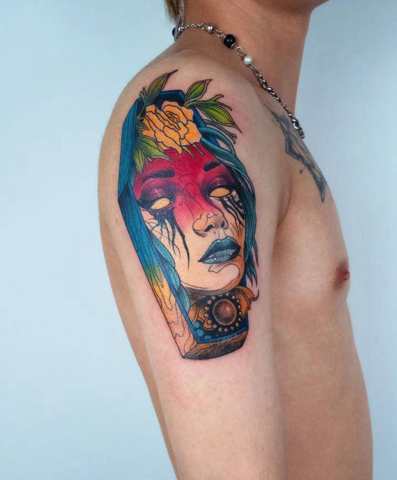 New  school纹身图片_手臂纹身图案