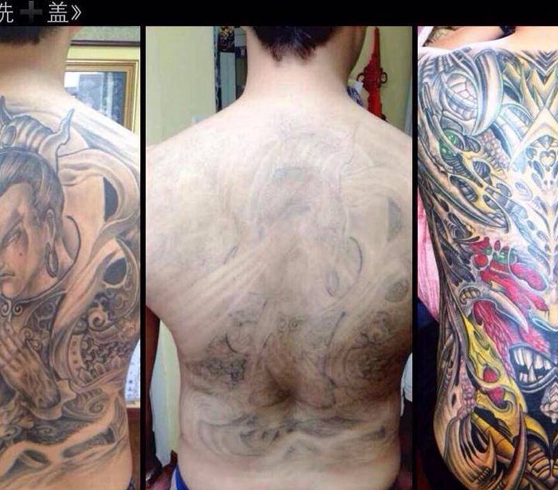 覆盖纹身图片_背部欧美纹身图案