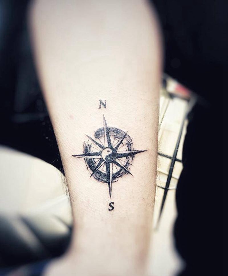 指南针纹身图片_