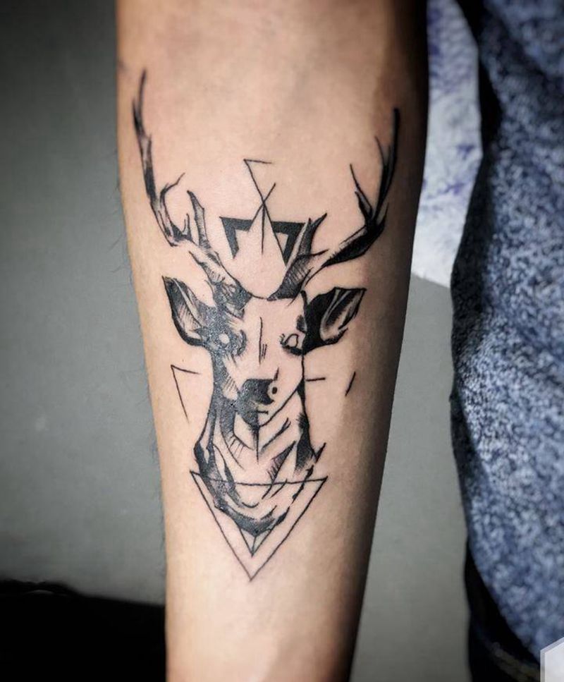 鹿纹身图片_