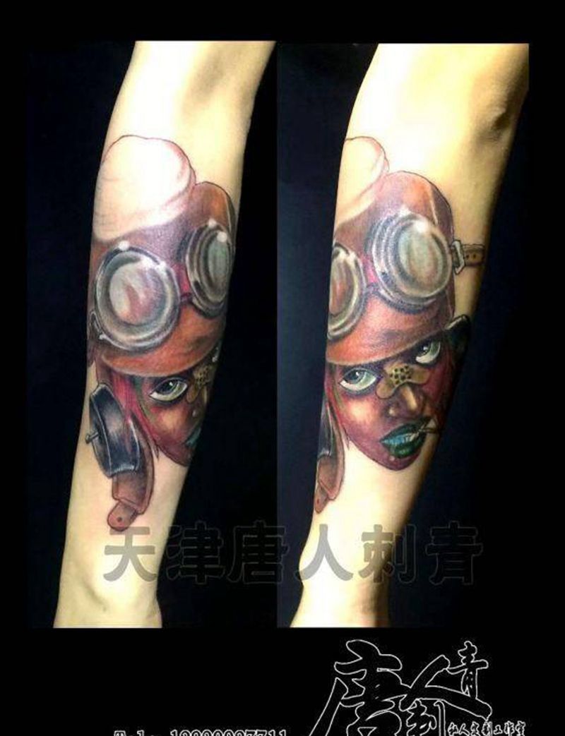 小彩色纹身图片_