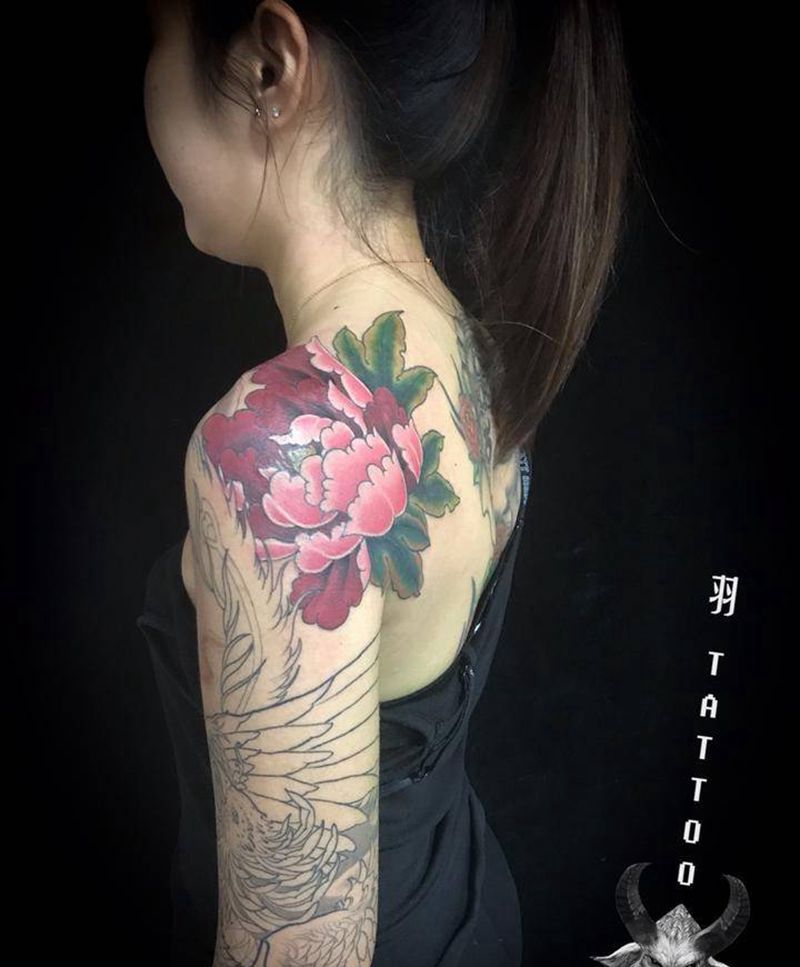 先刺个牡丹纹身图片_