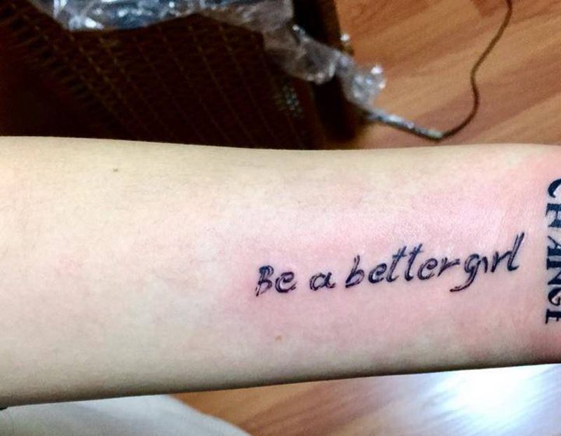 字母纹身图片_成品手臂欧美传统清新字符纹身图案