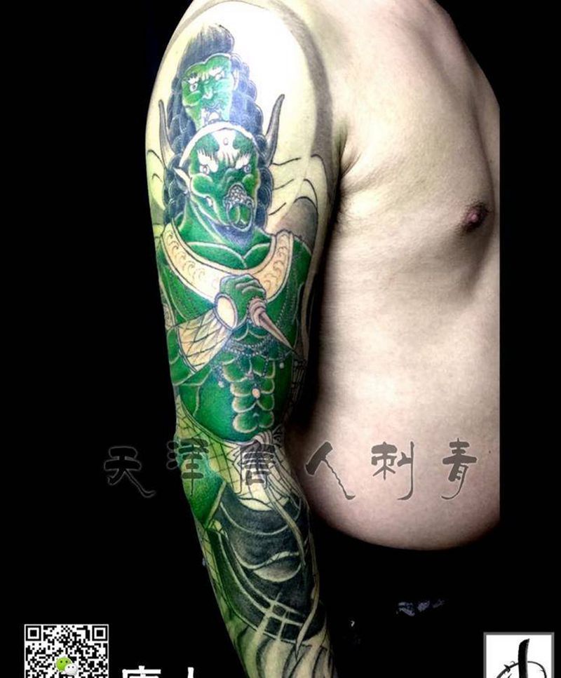 大威德明王重彩花臂 未完待续纹身图片_