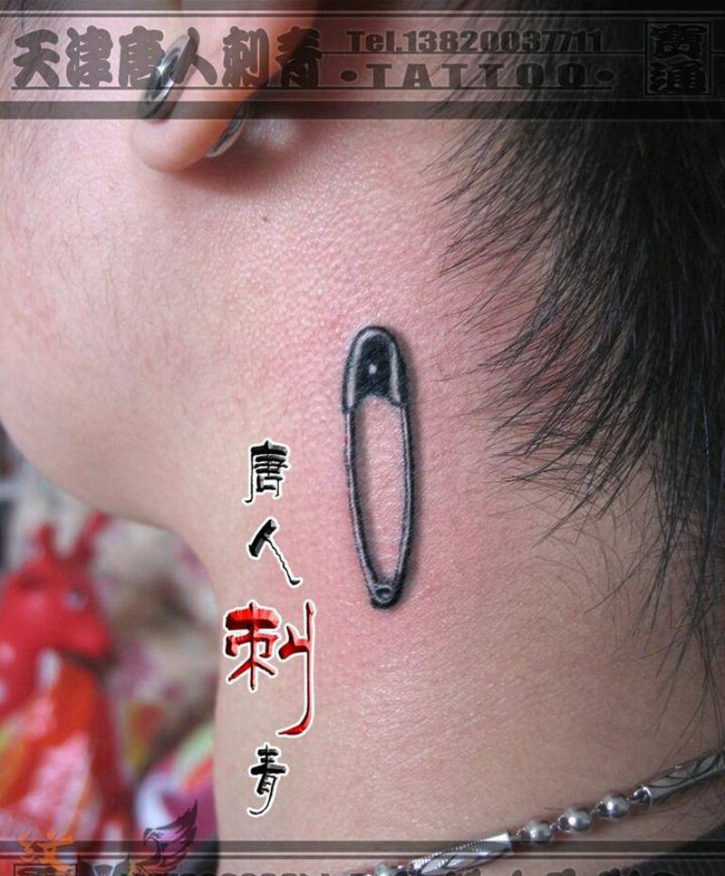 别针纹身图片_