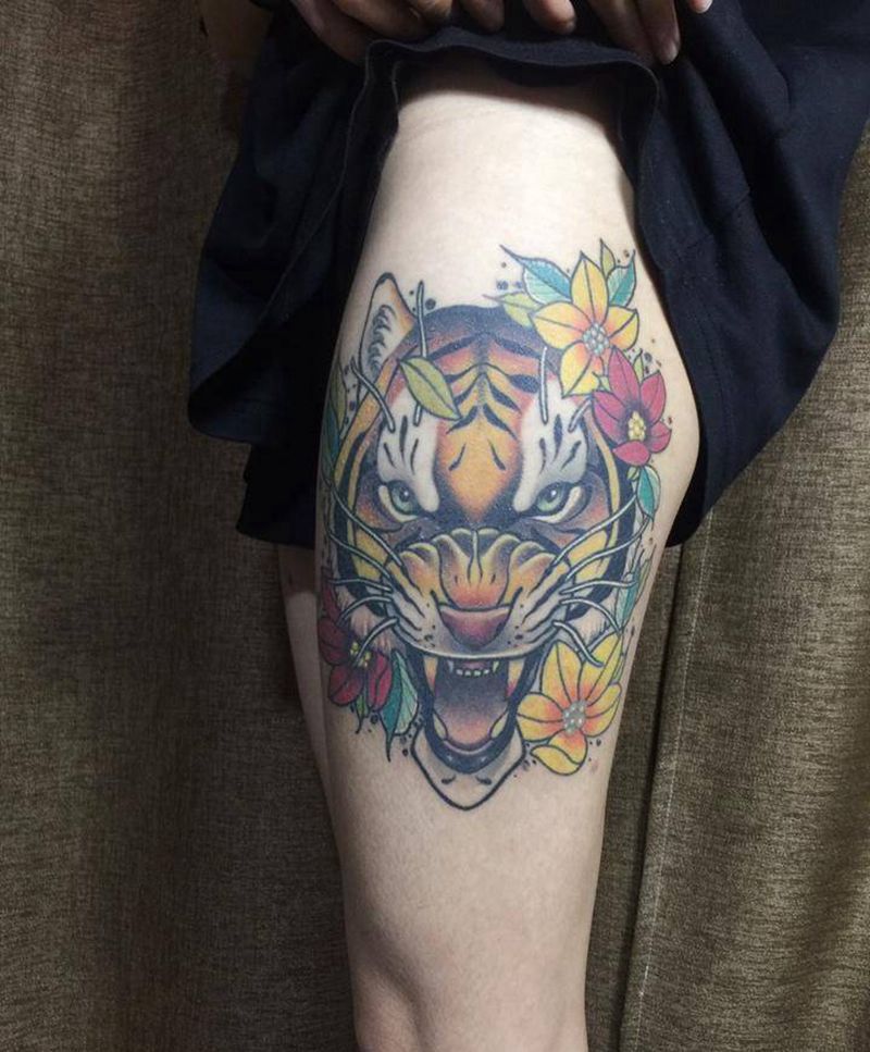 New School 老虎纹身图片_