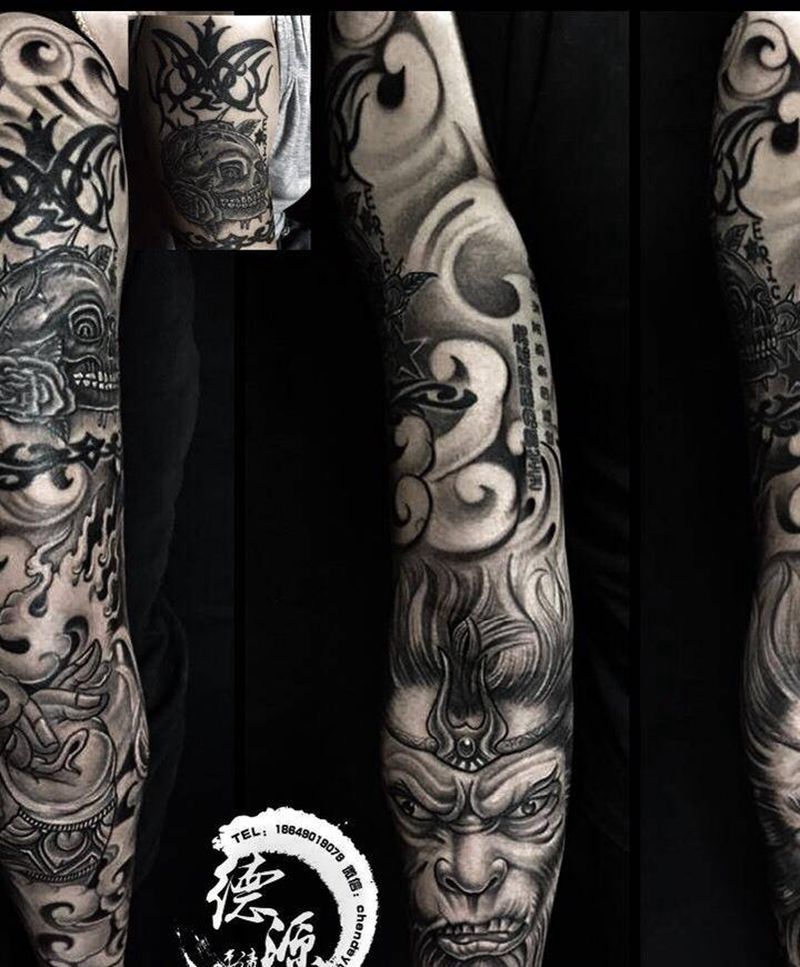 齐天大圣 花臂纹身图片_