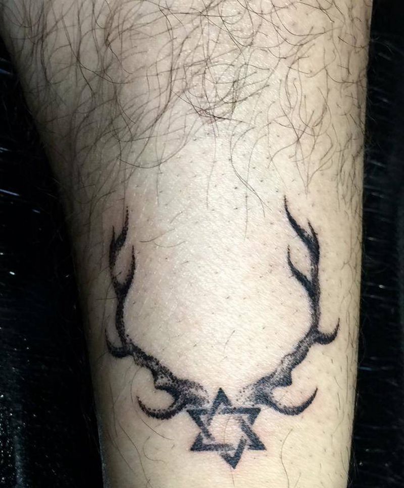 六芒鹿纹身图片_