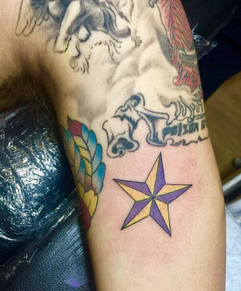湖人配色五角星纹身图片_