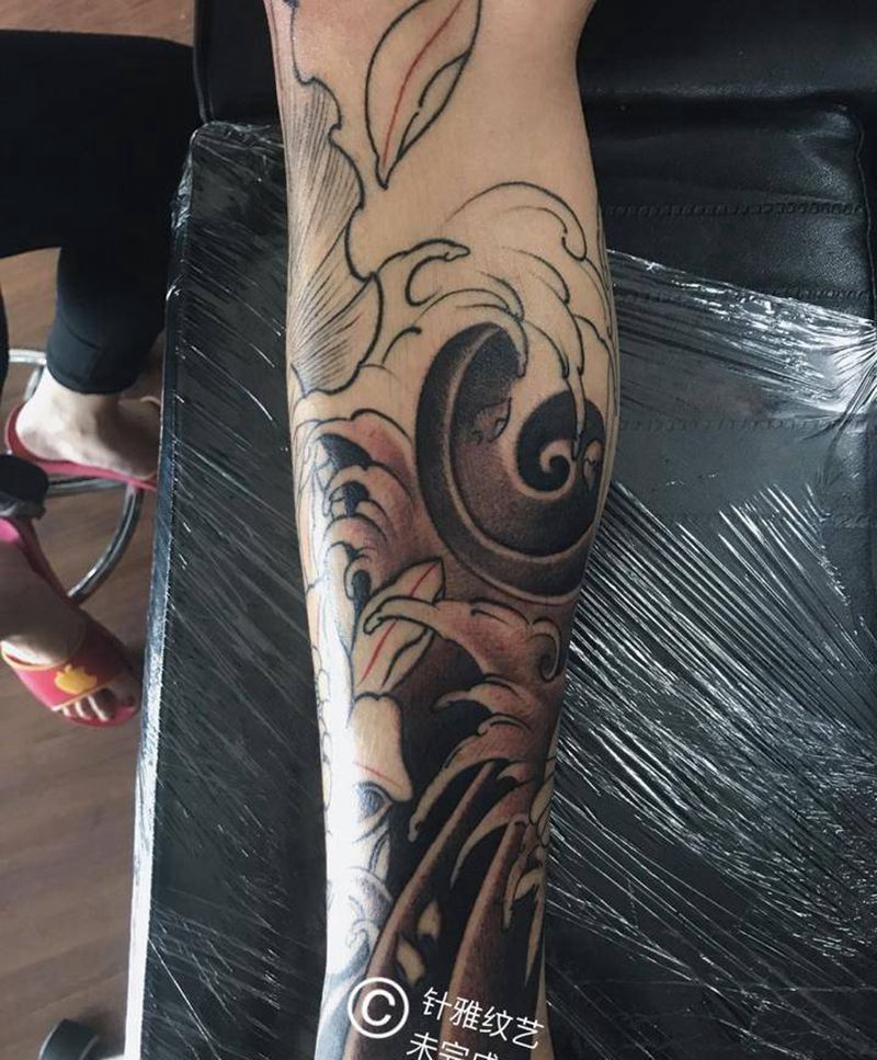 包腿未完成纹身图片_