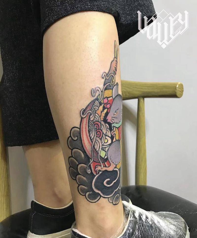 日式老鼠 遮盖纹身图片_