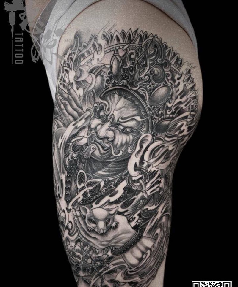 黄财神纹身图片_