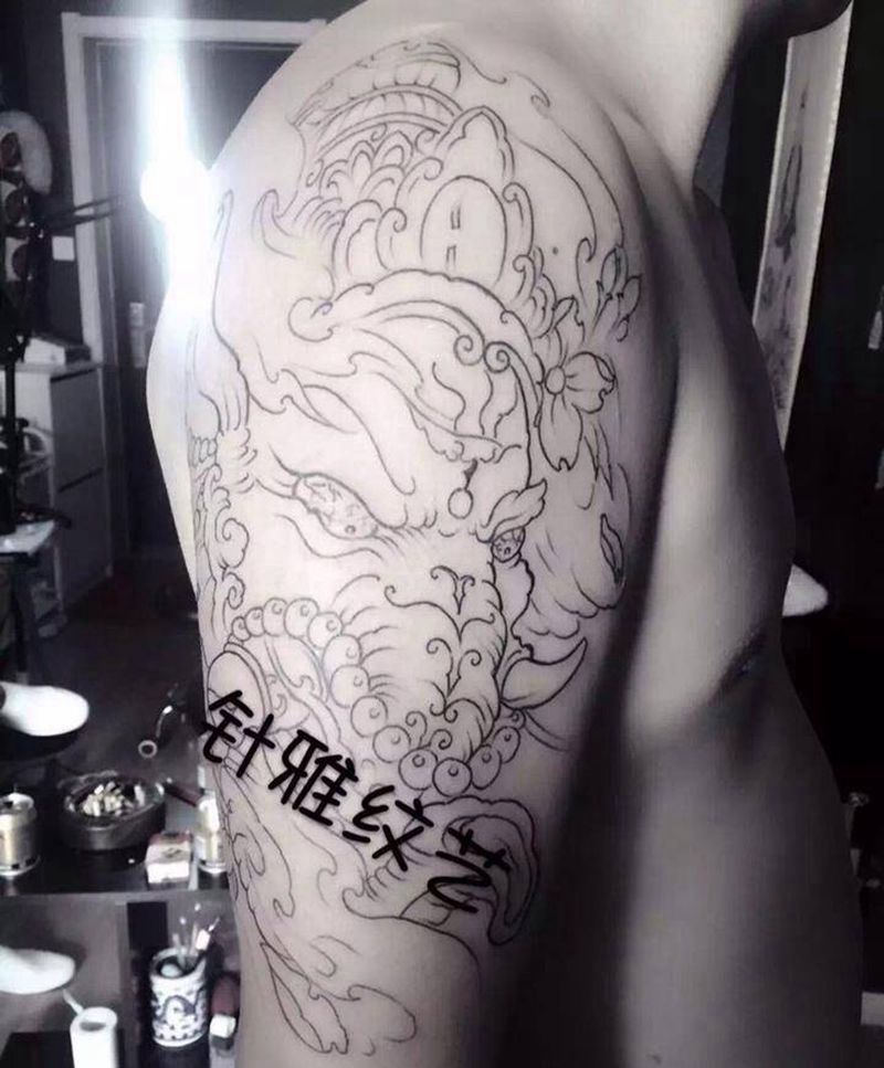象神完成啦纹身图片_