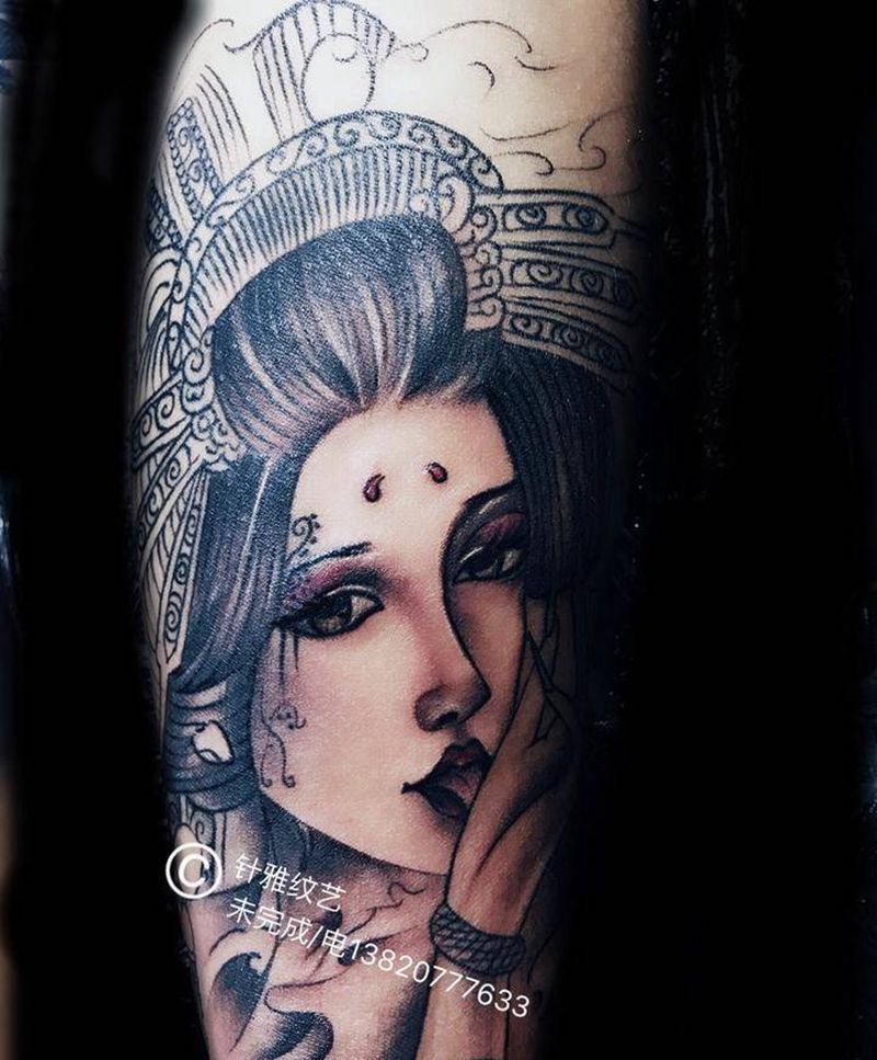 艺妓纹身图片_