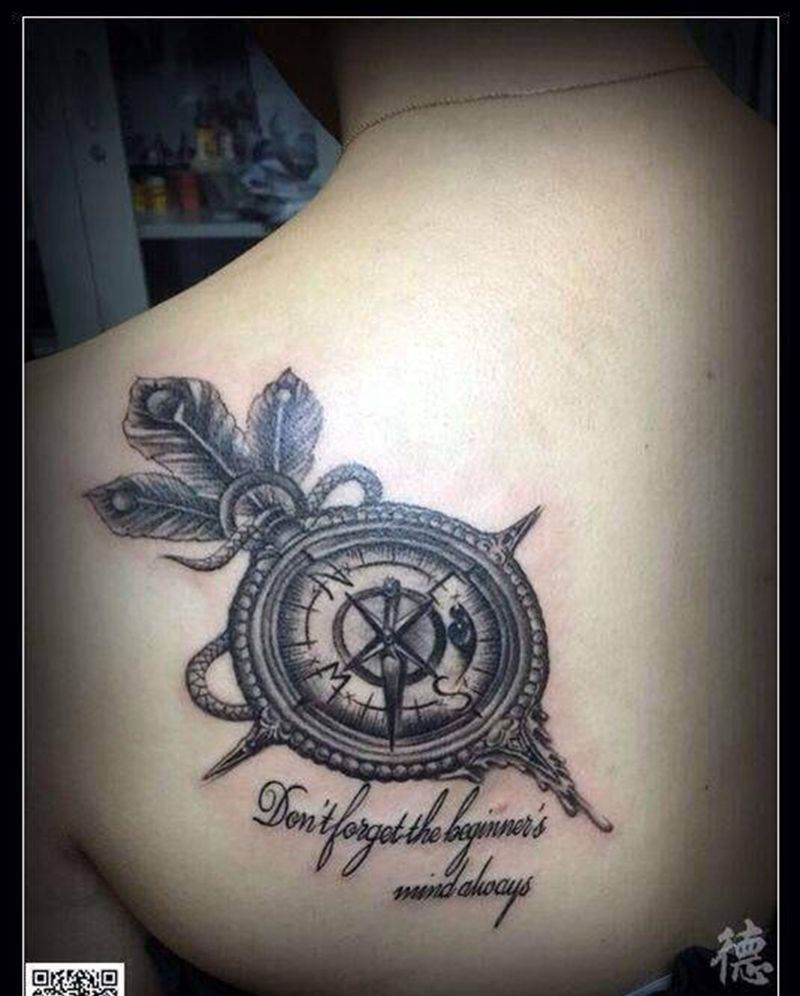 指南针纹身图片_