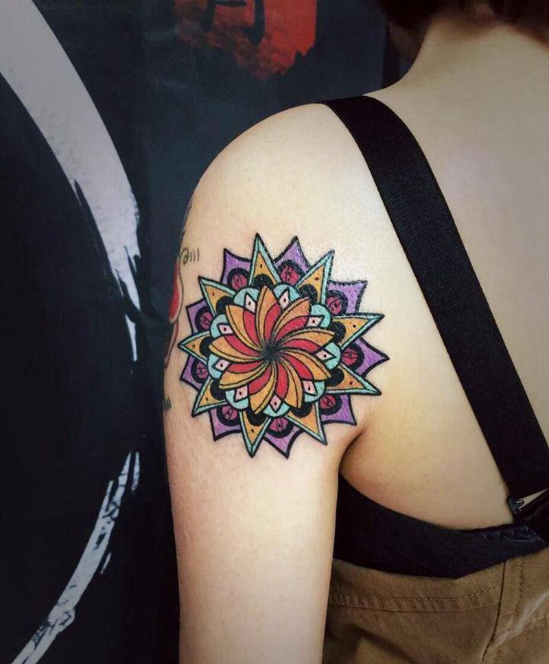 曼陀罗花纹身图片_