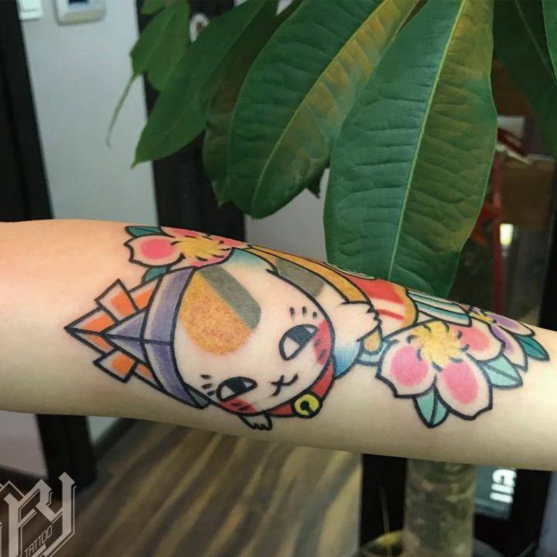 夏目友人帐 娘口三三纹身图片_手臂New School纹身图案