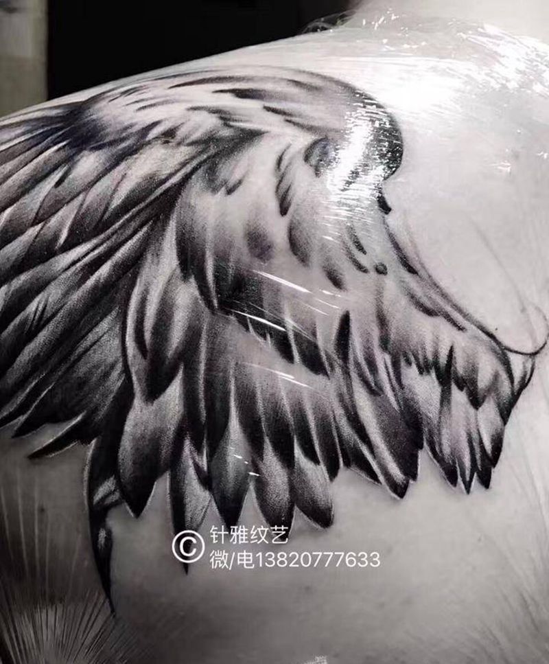 翅膀纹身图片_