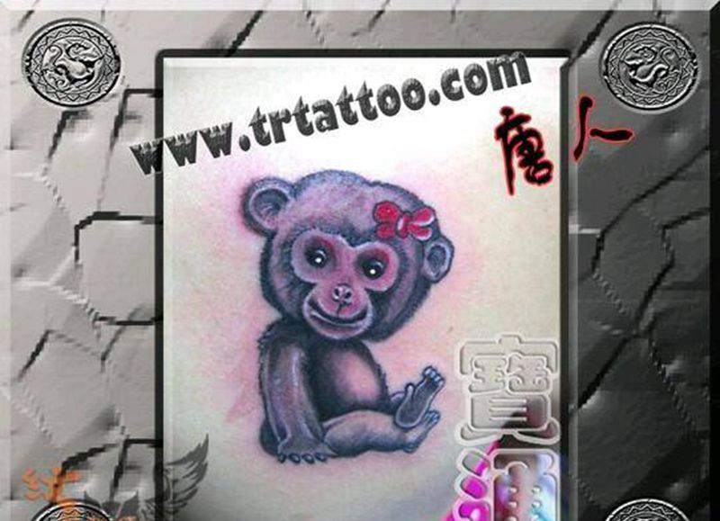 小母猴纹身图片_