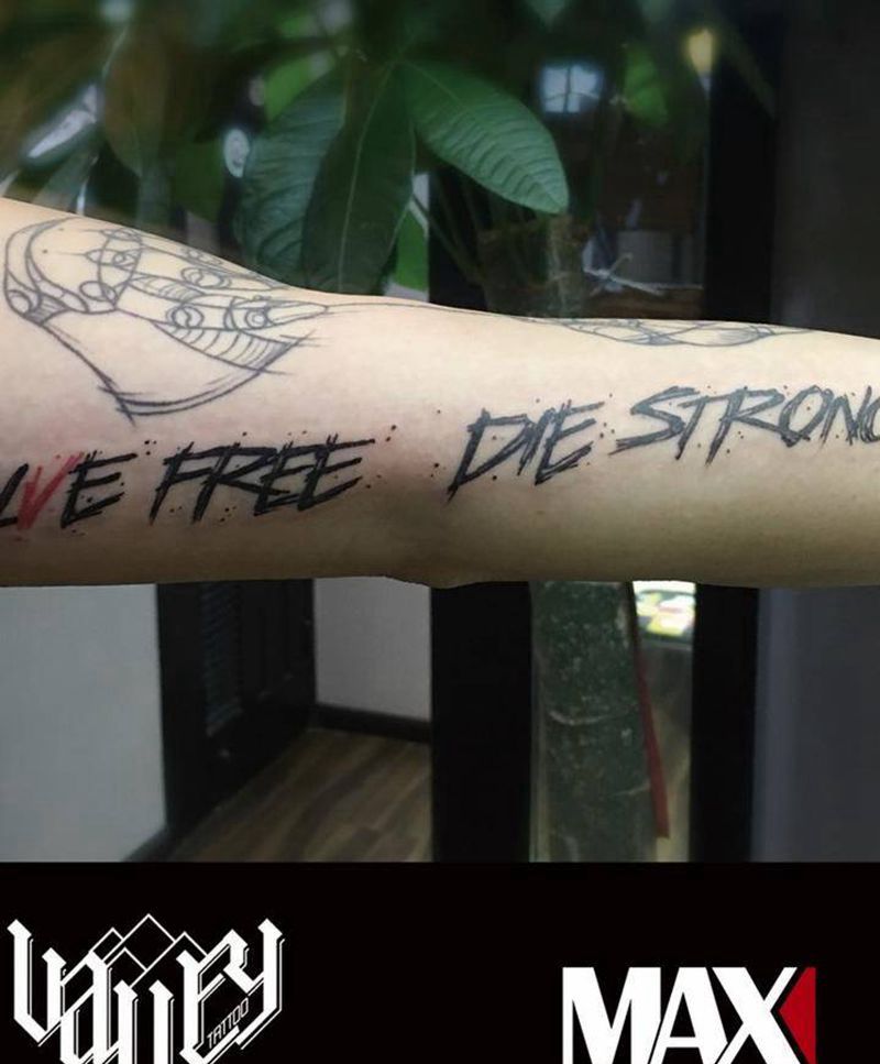 笔触英文纹身图片_手臂欧美写实花体字纹身图案