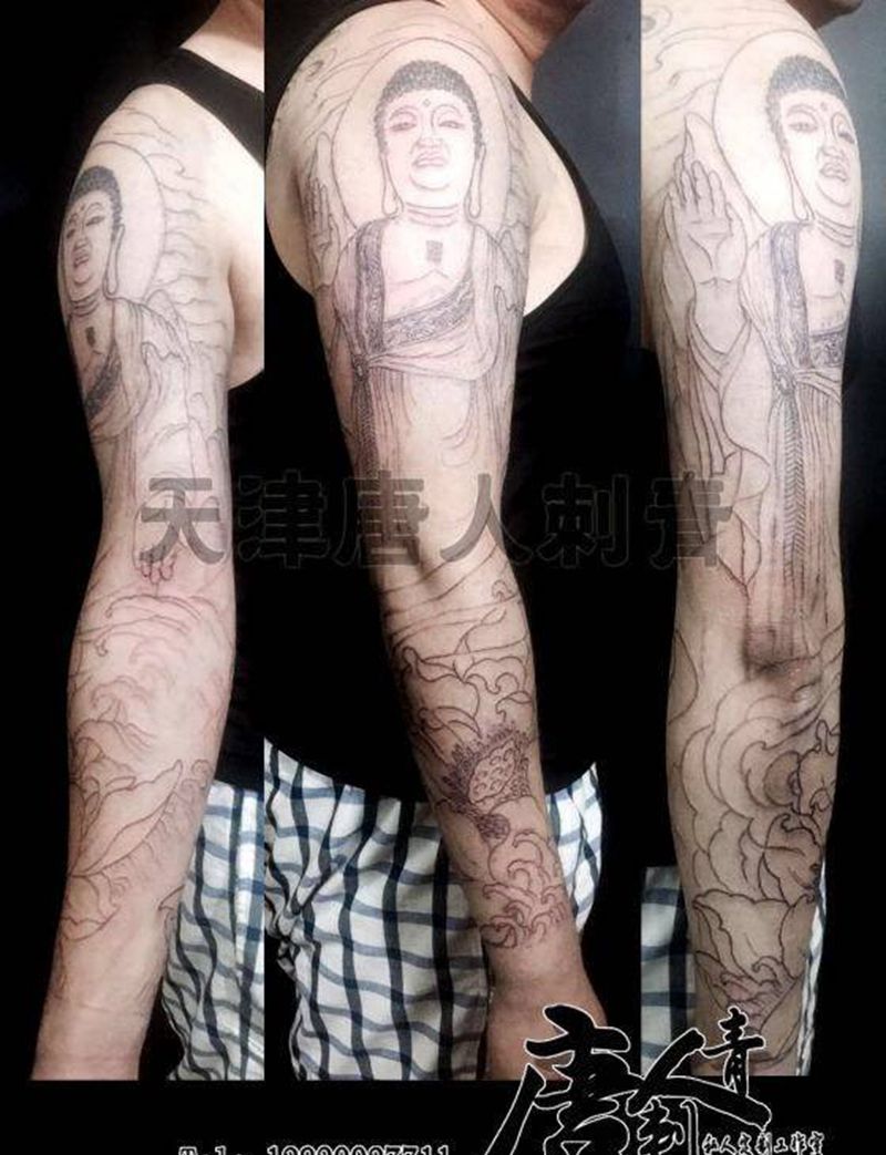 狗属相本命佛阿尼陀佛未完待续纹身图片_