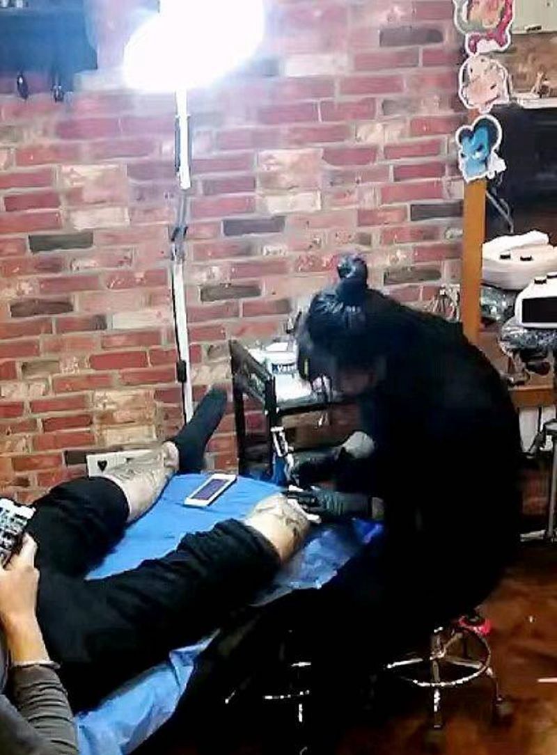 包小腿纹身图片_