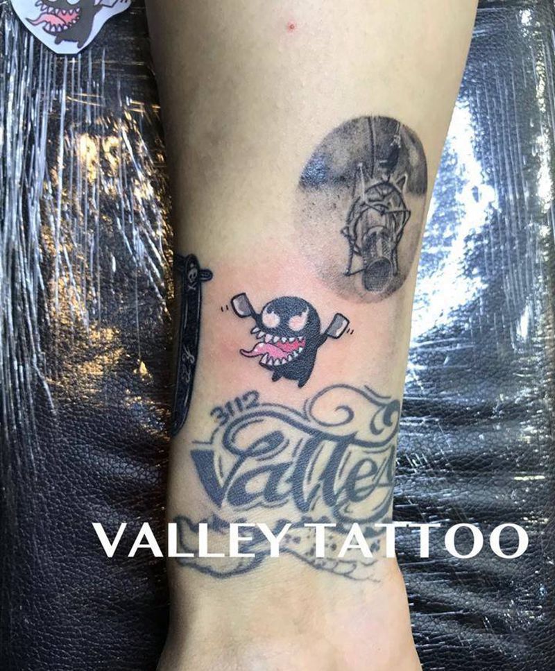 毒液 表情包纹身图片_手臂New School纹身图案