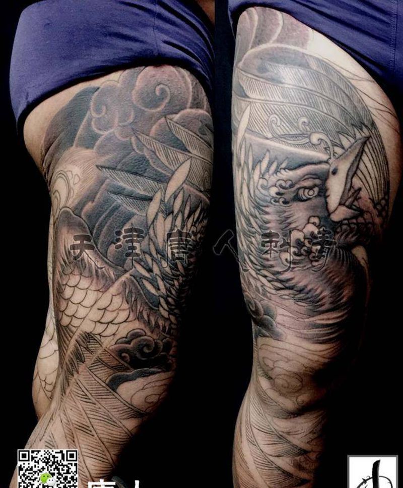 底色进行中纹身图片_