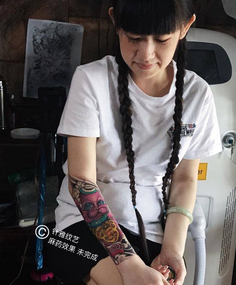 招财猫纹身图片_