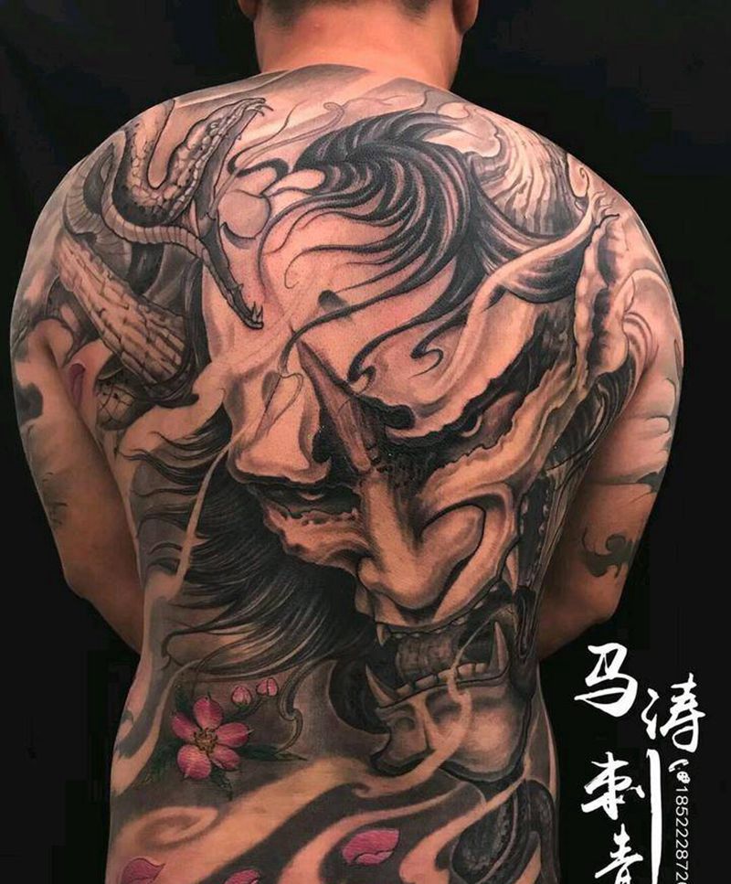 马涛刺青  鱼  龙   般若纹身图片_腰部背部臀部手臂腿部欧美传统静物鬼神成品纹身图案