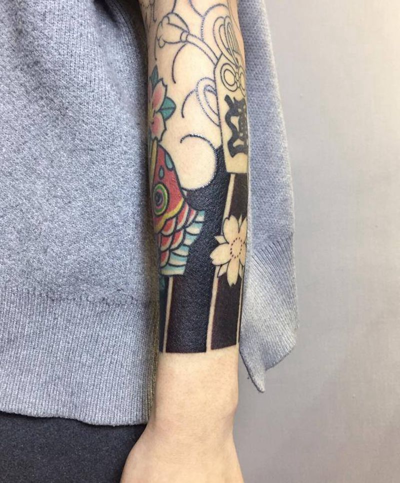 日式花臂纹身图片_