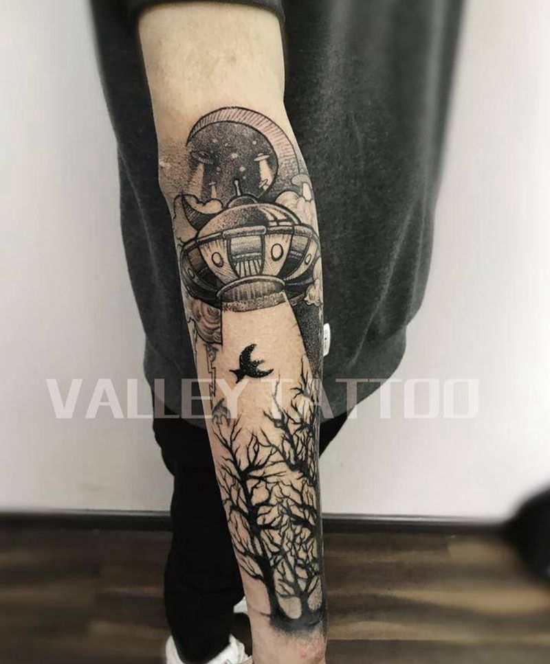 修改遮盖未完成纹身图片_肩部手臂欧美写实点刺纹身图案