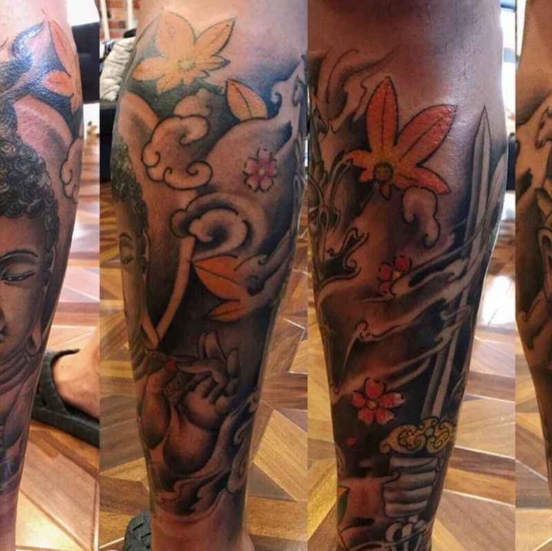 包小腿纹身图片_