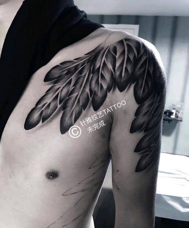 翅膀纹身图片_