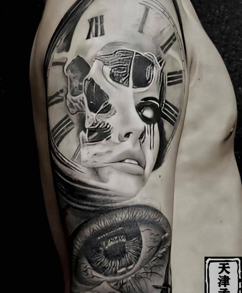 花臂添加纹身图片_手臂欧美写实纹身图案