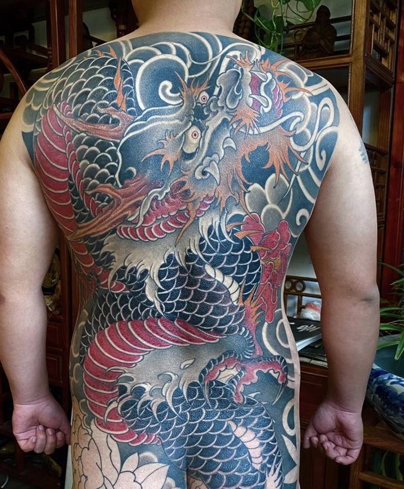 龙纹身图片_老传统纹身图案