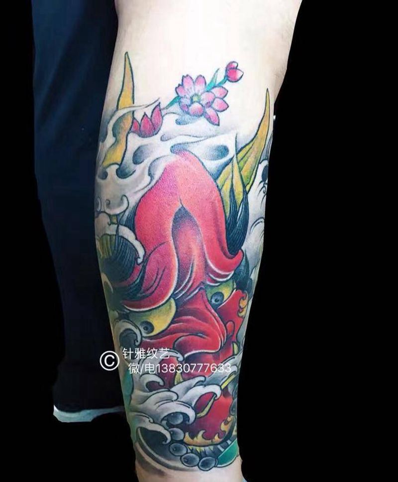 包小腿纹身图片_