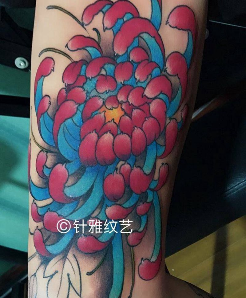 菊花纹身图片_