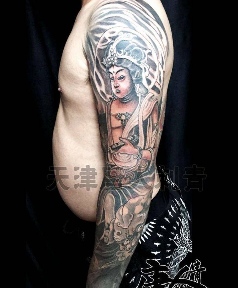 花臂完工纹身图片_