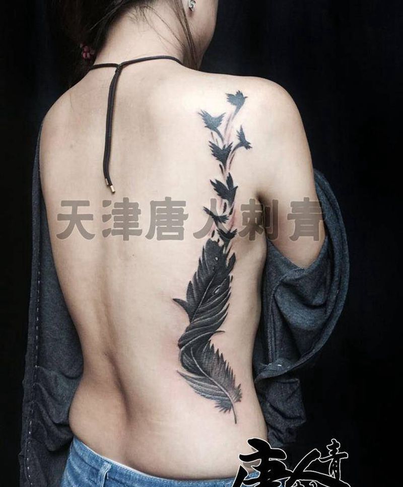 羽毛纹身图片_