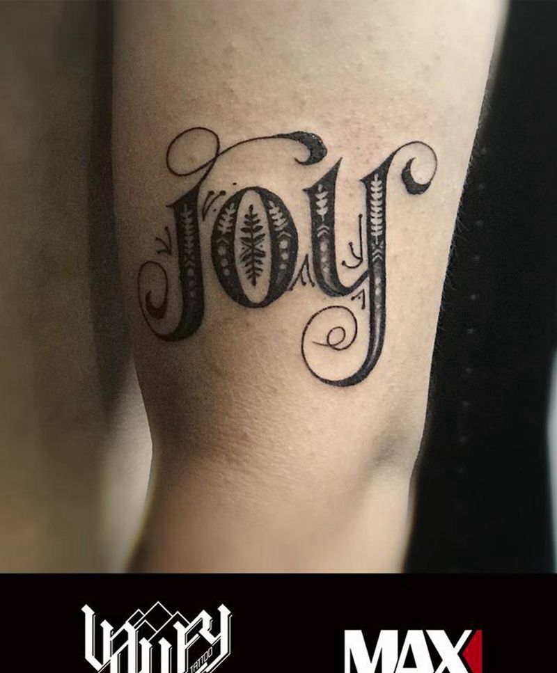 英文joy纹身图片_成品手臂欧美清新字符纹身图案