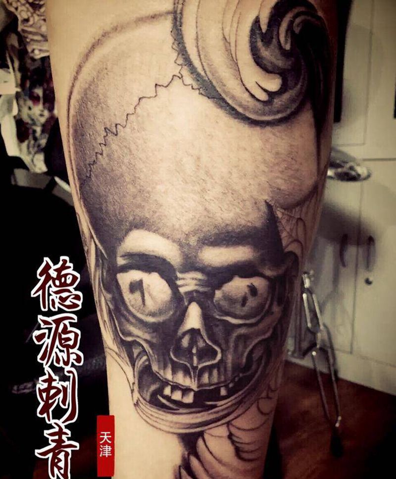 欧美 骷髅纹身图片_成品纹身图案