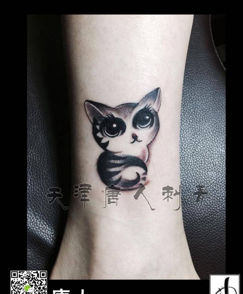 萌猫纹身图片_