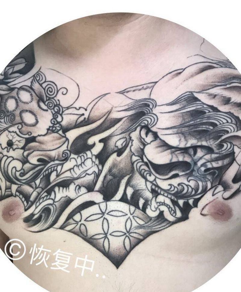 覆盖作品唐狮！纹身图片_