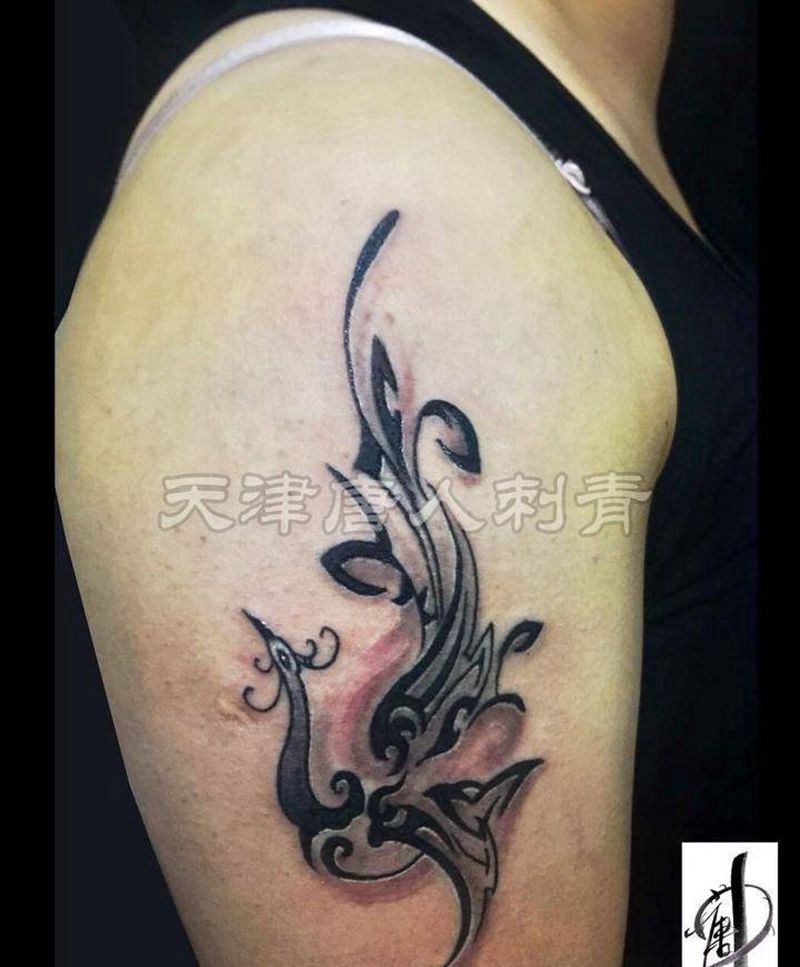 凤凰图腾纹身图片_