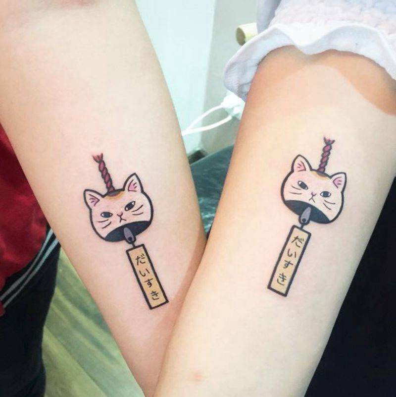 日式招财猫纹身图片_手臂老传统新传统纹身图案