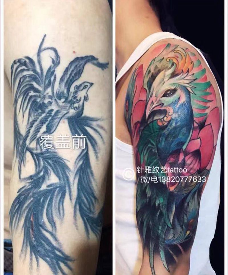 大臂覆盖纹身图片_